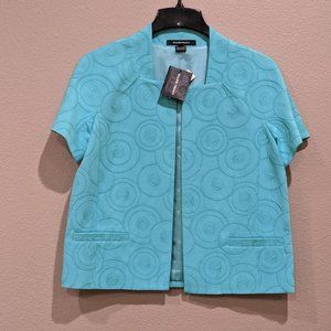 NWT - Ellen Tracy Short Sleeve Turquoise Blazer
